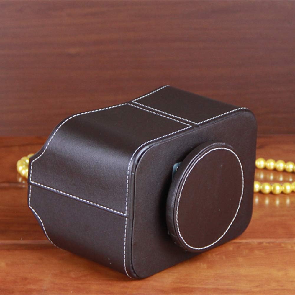 Antique Leather Remote Control Holder 360 Degree Spinning,Desk Rotating Organizer/Caddy for TV Remote Controllers,Pen,Calculator Media Player,DVD,Office Supplies,Mobile Phone Storage Box (Retro)