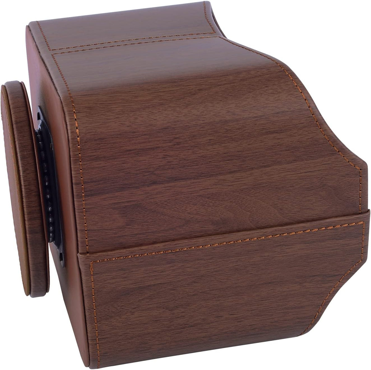 Antique Leather Remote Control Holder 360 Degree Spinning,Desk Rotating Organizer/Caddy for TV Remote Controllers,Pen,Calculator Media Player,DVD,Office Supplies,Mobile Phone Storage Box (Retro)