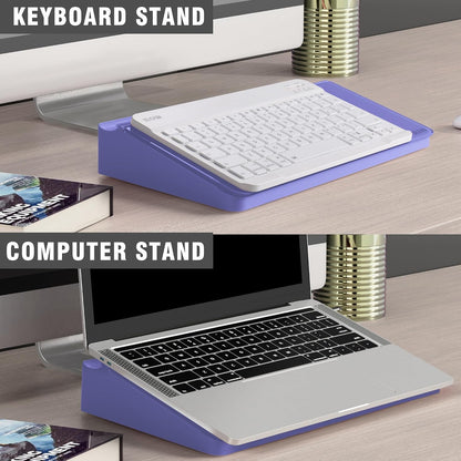 Desktop Glass Whiteboard with Storage, 5 Markers and Eraser, Purple