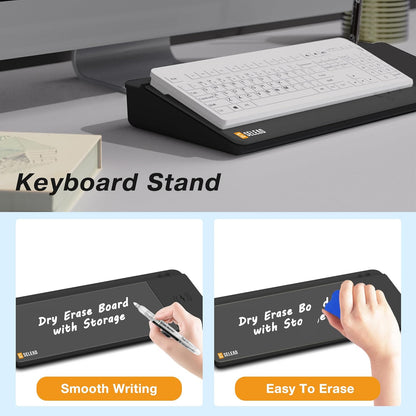 Desktop Glass Whiteboard with Storage, 5 Markers and Eraser, Purple