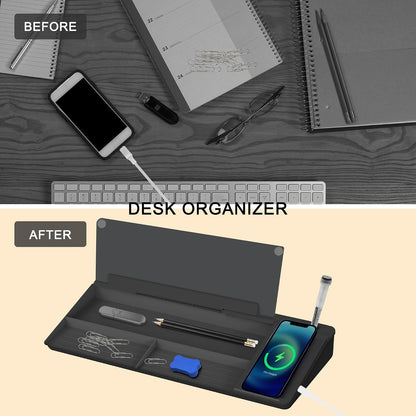 Desktop Glass Whiteboard with Storage, 5 Markers and Eraser, Purple