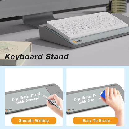 Desktop Glass Whiteboard with Storage, 5 Markers and Eraser, Purple