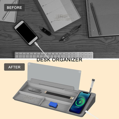 Desktop Glass Whiteboard with Storage, 5 Markers and Eraser, Purple