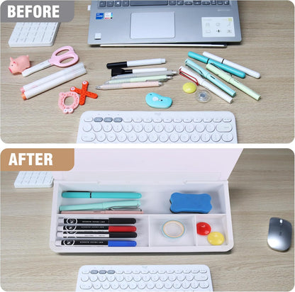Desktop Glass Whiteboard with Storage, 5 Markers and Eraser, Purple