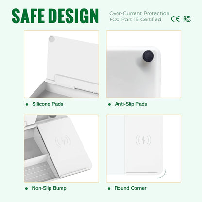 Desktop Glass Whiteboard with Storage, 5 Markers and Eraser, Purple