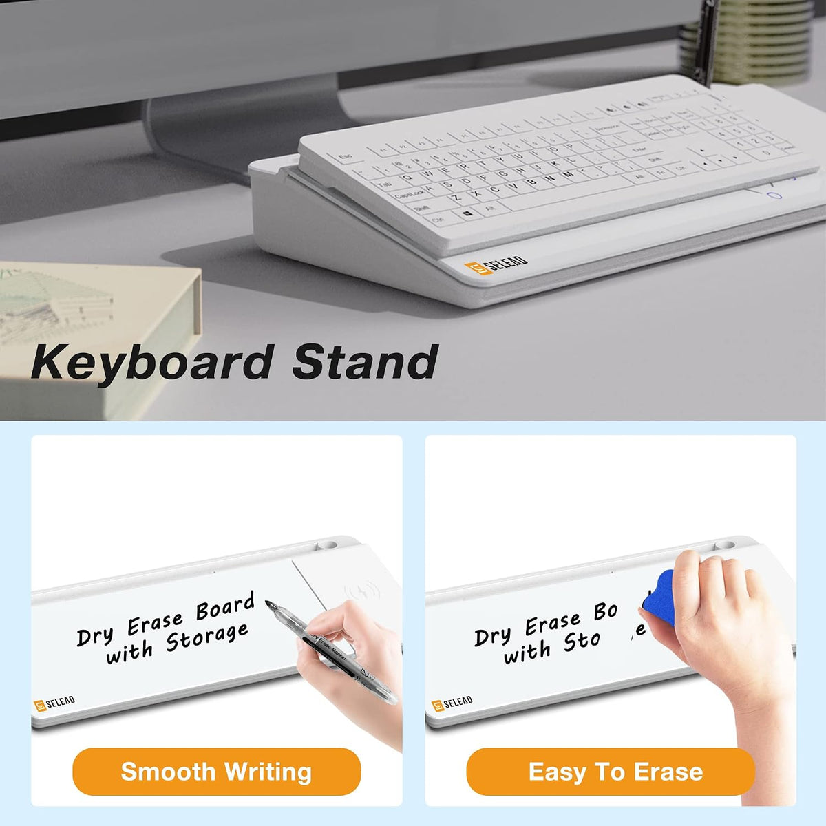 Desktop Glass Whiteboard with Storage, 5 Markers and Eraser, Purple