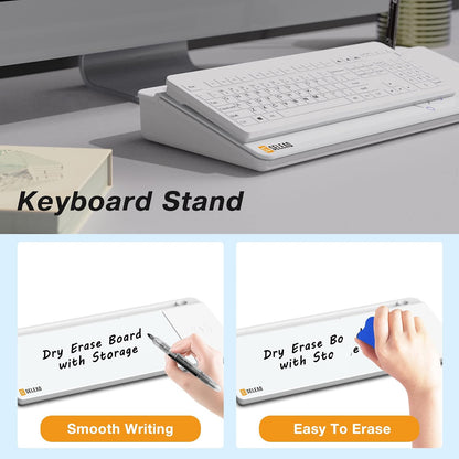 Desktop Glass Whiteboard with Storage, 5 Markers and Eraser, Purple