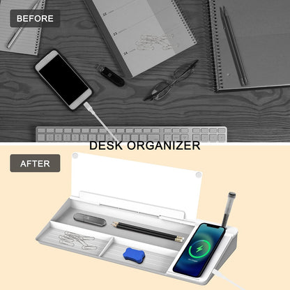Desktop Glass Whiteboard with Storage, 5 Markers and Eraser, Purple