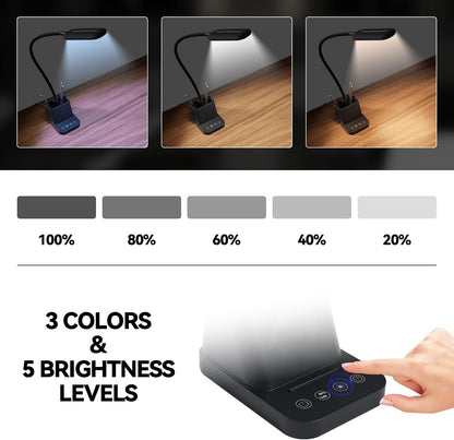 AXX LED Desk Lamp with USB Charging Port for College Dorm Room