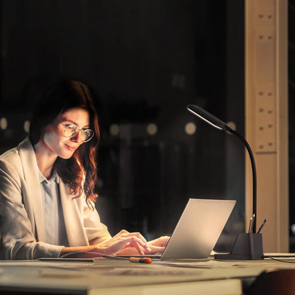 AXX LED Desk Lamp with USB Charging Port for College Dorm Room