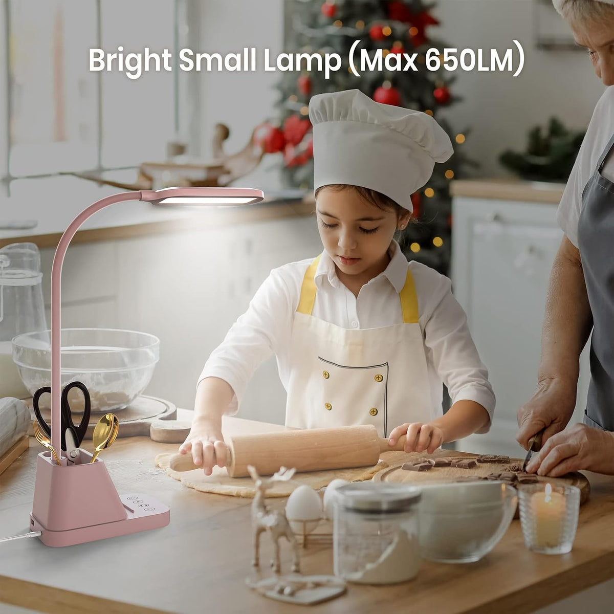 AXX LED Desk Lamp with USB Charging Port for College Dorm Room