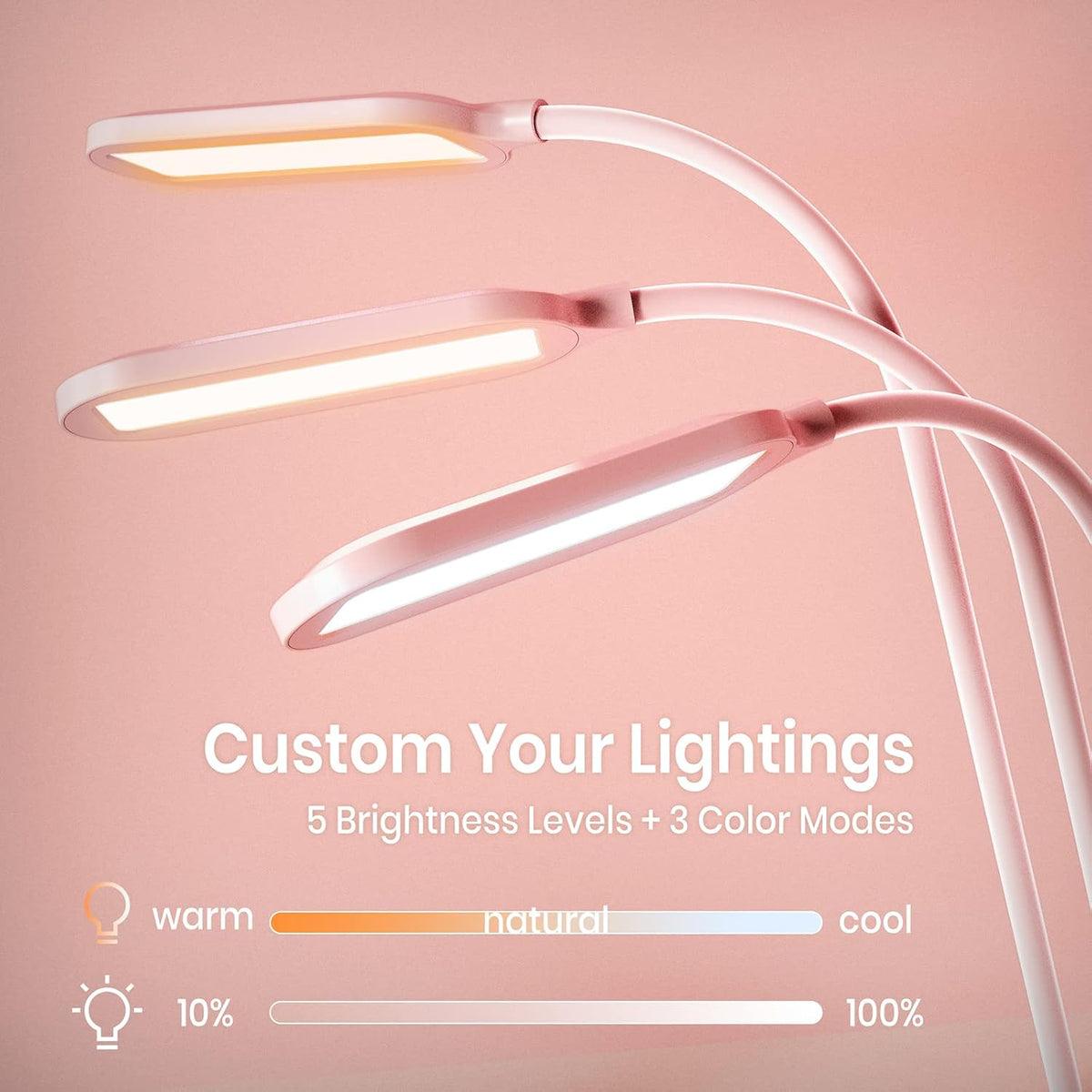 AXX LED Desk Lamp with USB Charging Port for College Dorm Room