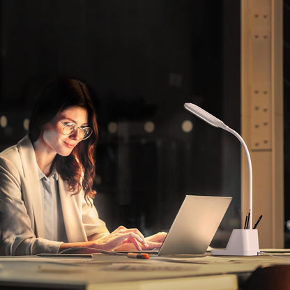 AXX LED Desk Lamp with USB Charging Port for College Dorm Room