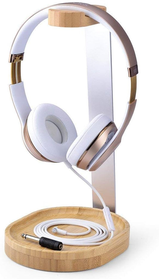 TR902 - Wood and Aluminum Headphone Stand with Cable Holder