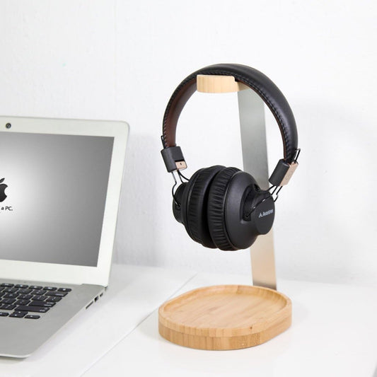TR902 - Wood and Aluminum Headphone Stand with Cable Holder
