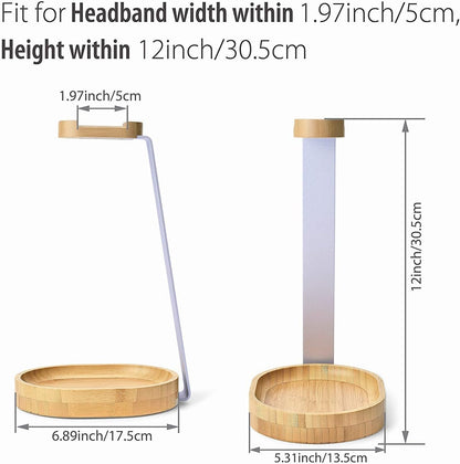 TR902 - Wood and Aluminum Headphone Stand with Cable Holder