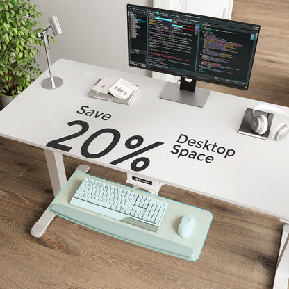 Height Adjustable Mouse & Keyboard Tray Under Desk, 28x10'' Large Slide Out Swivel Tilt Computer Keyboard Drawer with Pad for Gaming Home Office, Dual Mount