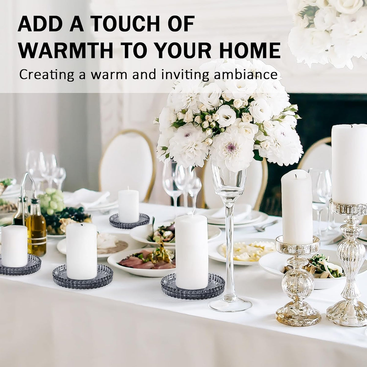 Modern Clear Glass Coasters Set of 6, Cute Coasters Table Mats for Drinks