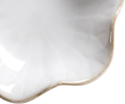 Ring Dish, Kiln Glaze Jewelry Trinket Tray, Gifts for Women I Lotus Leaf Necklace Earrings Holder on Nightstand Bathroom, Ceramic Cute Key Bowl, White. All Jewelries Are NOT Included.