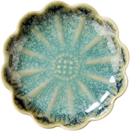Ring Dish, Kiln Glaze Jewelry Trinket Tray, Gifts for Women I Lotus Leaf Necklace Earrings Holder on Nightstand Bathroom, Ceramic Cute Key Bowl, White. All Jewelries Are NOT Included.
