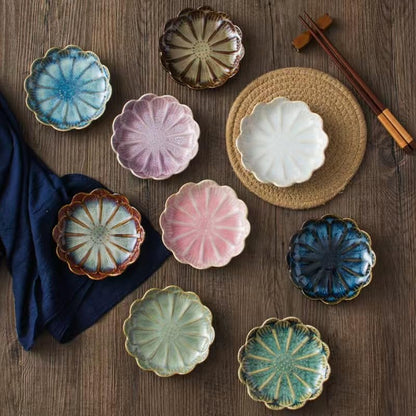 Ring Dish, Kiln Glaze Jewelry Trinket Tray, Gifts for Women I Lotus Leaf Necklace Earrings Holder on Nightstand Bathroom, Ceramic Cute Key Bowl, White. All Jewelries Are NOT Included.