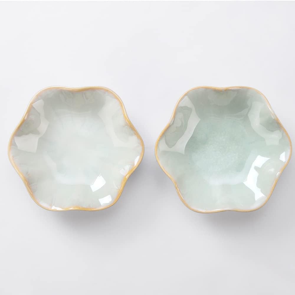 Ring Dish, Kiln Glaze Jewelry Trinket Tray, Gifts for Women I Lotus Leaf Necklace Earrings Holder on Nightstand Bathroom, Ceramic Cute Key Bowl, White. All Jewelries Are NOT Included.