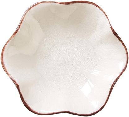 Ring Dish, Kiln Glaze Jewelry Trinket Tray, Gifts for Women I Lotus Leaf Necklace Earrings Holder on Nightstand Bathroom, Ceramic Cute Key Bowl, White. All Jewelries Are NOT Included.