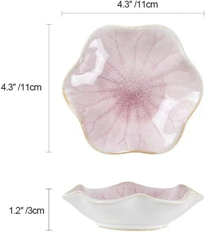 Ring Dish, Kiln Glaze Jewelry Trinket Tray, Gifts for Women I Lotus Leaf Necklace Earrings Holder on Nightstand Bathroom, Ceramic Cute Key Bowl, White. All Jewelries Are NOT Included.