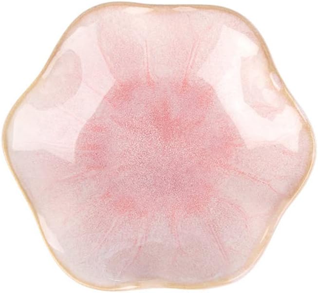 Ring Dish, Kiln Glaze Jewelry Trinket Tray, Gifts for Women I Lotus Leaf Necklace Earrings Holder on Nightstand Bathroom, Ceramic Cute Key Bowl, White. All Jewelries Are NOT Included.