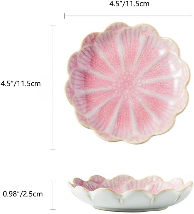 Ring Dish, Kiln Glaze Jewelry Trinket Tray, Gifts for Women I Lotus Leaf Necklace Earrings Holder on Nightstand Bathroom, Ceramic Cute Key Bowl, White. All Jewelries Are NOT Included.
