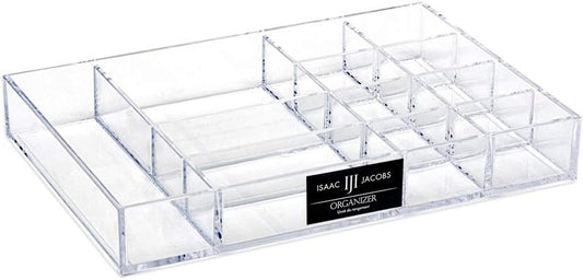12-Compartment Clear Acrylic Drawer Organizer - 9.4"x6.4"x1.3"