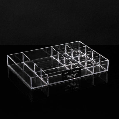 12-Compartment Clear Acrylic Drawer Organizer - 9.4"x6.4"x1.3"