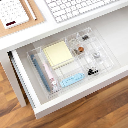 12-Compartment Clear Acrylic Drawer Organizer - 9.4"x6.4"x1.3"