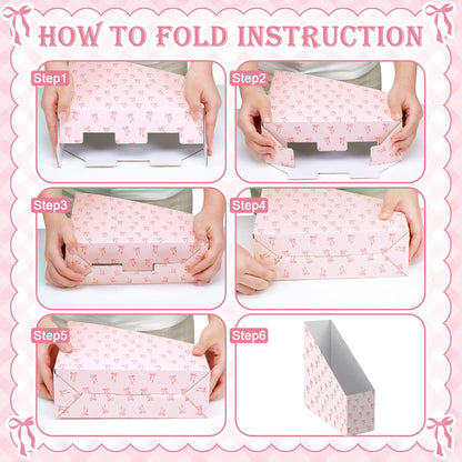 Pink Bow Set of 4 Magazine File Holder Decorative