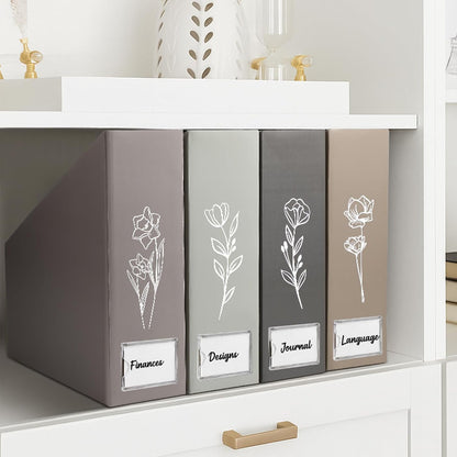 Pink Bow Set of 4 Magazine File Holder Decorative