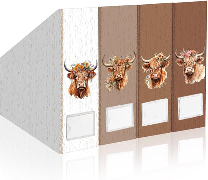 Pink Bow Set of 4 Magazine File Holder Decorative