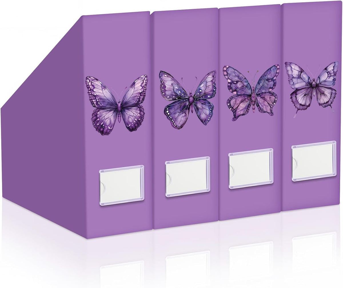 Pink Bow Set of 4 Magazine File Holder Decorative