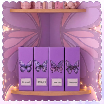 Pink Bow Set of 4 Magazine File Holder Decorative