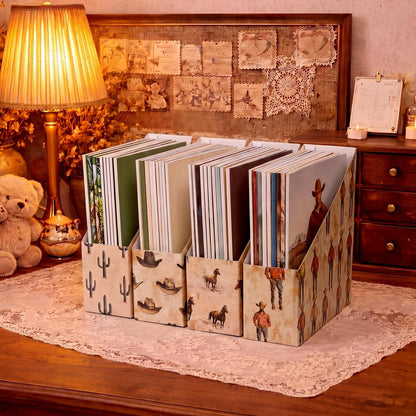 Pink Bow Set of 4 Magazine File Holder Decorative
