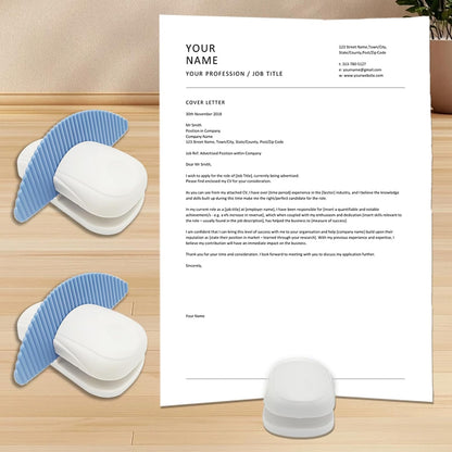 Paper Holder Stand for Desk, Paper Stand for Desk When Typing, Document Holder, Portable Counterweight Copies Stand Desktop Clamp for A4 Paper Documents Office Typing Reading (Blue)