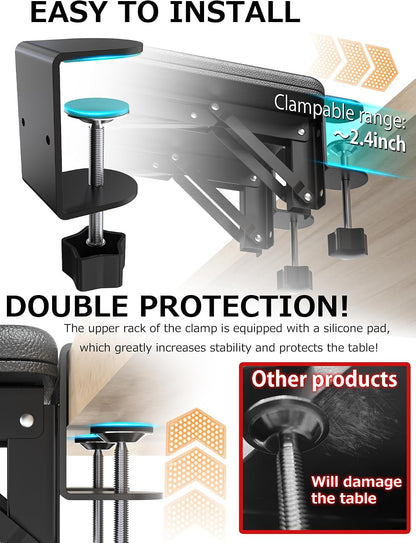 Arm Rest for Desk, Ergonomics Wrist Rest, Desk Extender, Soft Sponge Built-in, Comfortable Arm Support for Desk, Foldable Elbow Rest for Desk, Home, Office(1pcs)