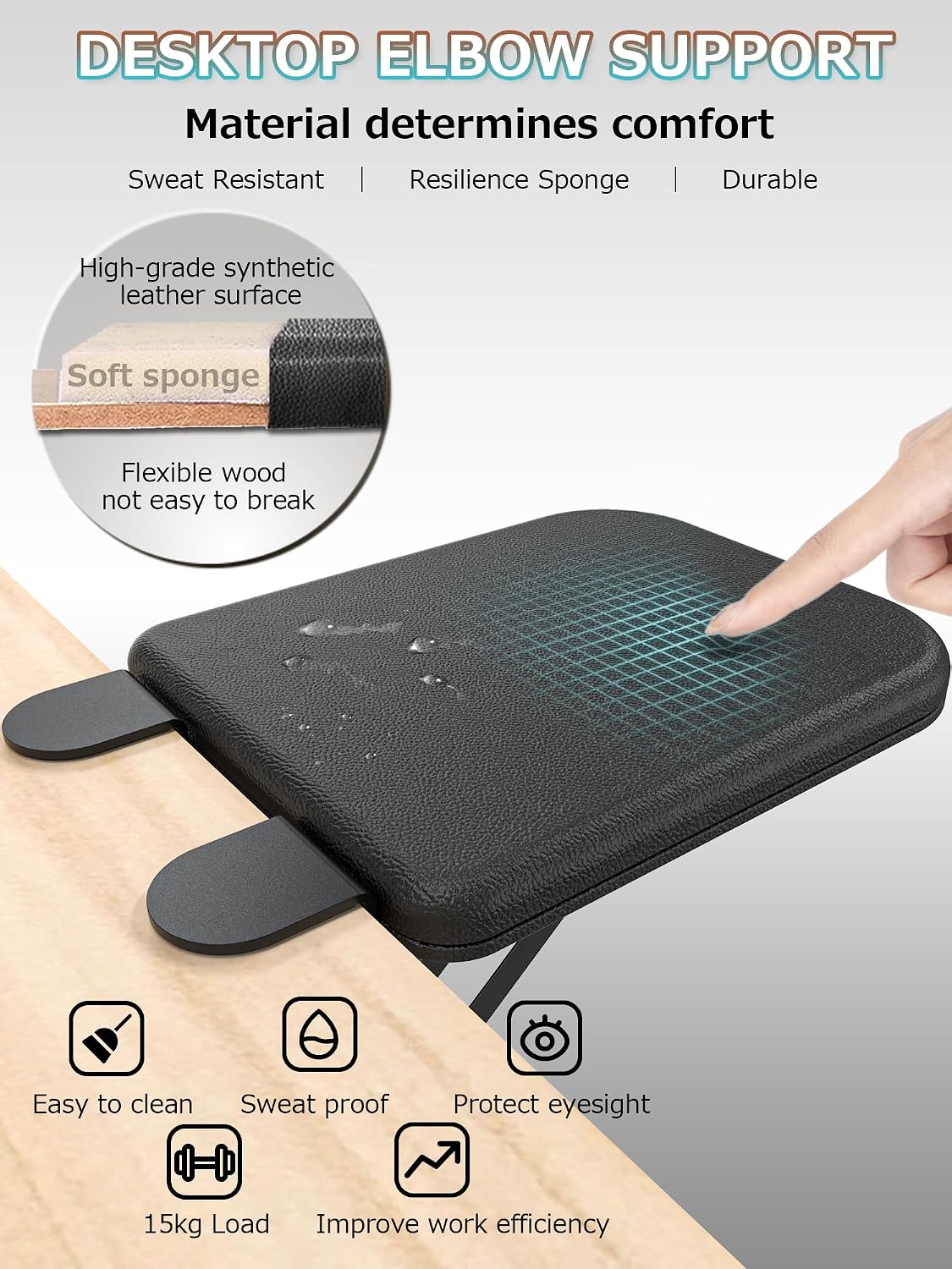 Arm Rest for Desk, Ergonomics Wrist Rest, Desk Extender, Soft Sponge Built-in, Comfortable Arm Support for Desk, Foldable Elbow Rest for Desk, Home, Office(1pcs)