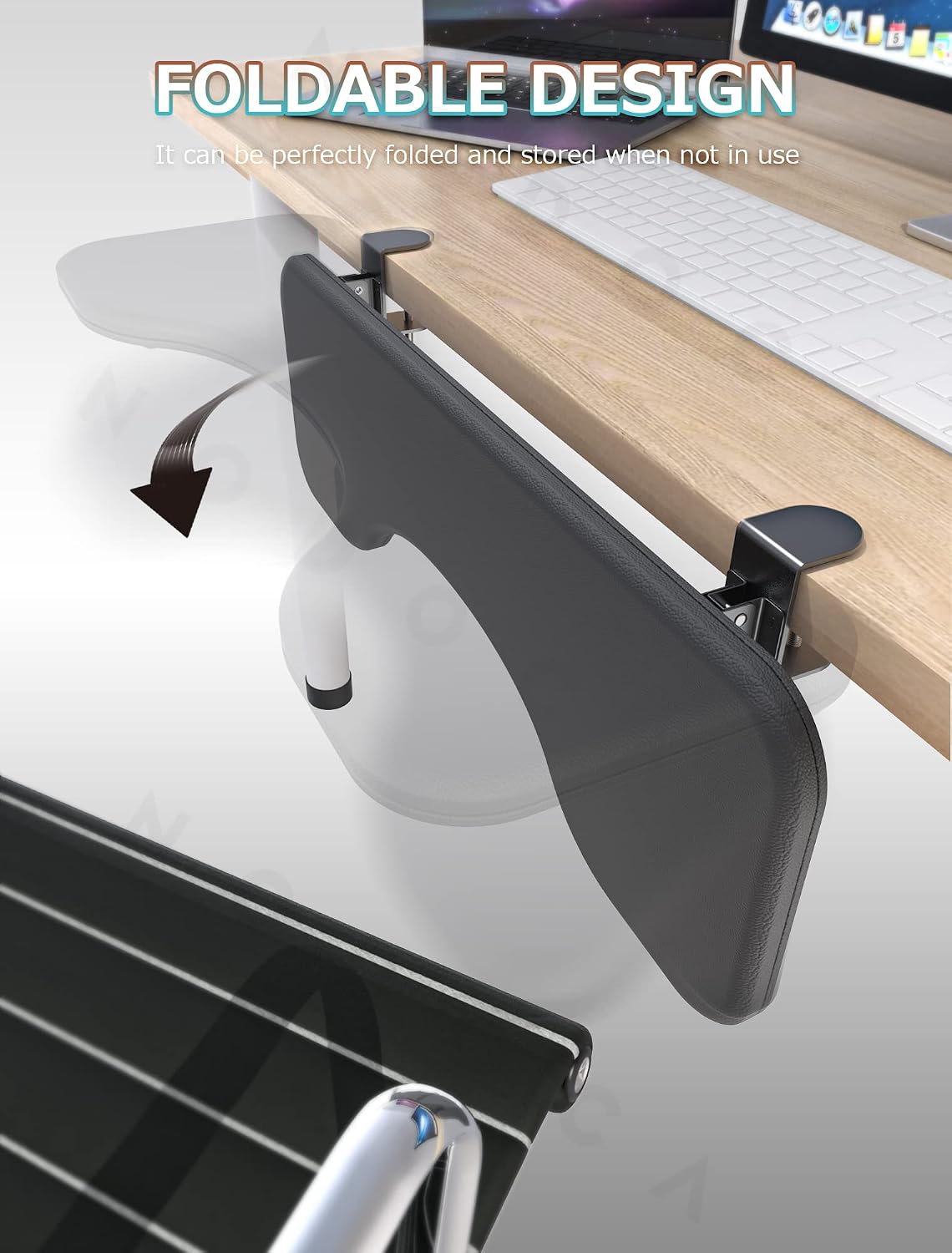 Arm Rest for Desk, Ergonomics Wrist Rest, Desk Extender, Soft Sponge Built-in, Comfortable Arm Support for Desk, Foldable Elbow Rest for Desk, Home, Office(1pcs)