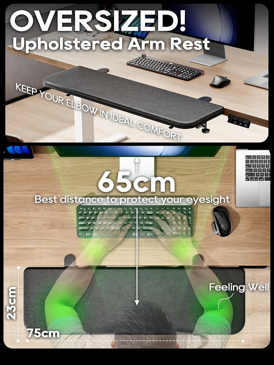 Arm Rest for Desk, Ergonomics Wrist Rest, Desk Extender, Soft Sponge Built-in, Comfortable Arm Support for Desk, Foldable Elbow Rest for Desk, Home, Office(1pcs)