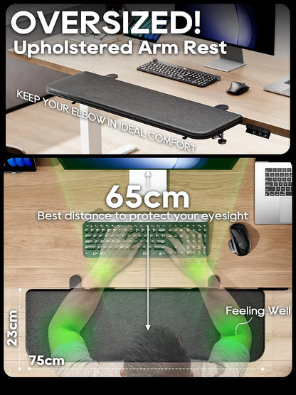 Arm Rest for Desk, Ergonomics Wrist Rest, Desk Extender, Soft Sponge Built-in, Comfortable Arm Support for Desk, Foldable Elbow Rest for Desk, Home, Office(1pcs)