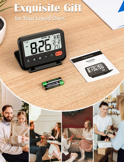Digital Travel Alarm Clock, Battery Operated Bedroom Clock