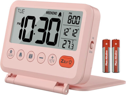 Digital Travel Alarm Clock, Battery Operated Bedroom Clock