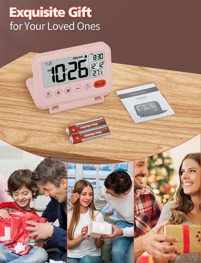 Digital Travel Alarm Clock, Battery Operated Bedroom Clock