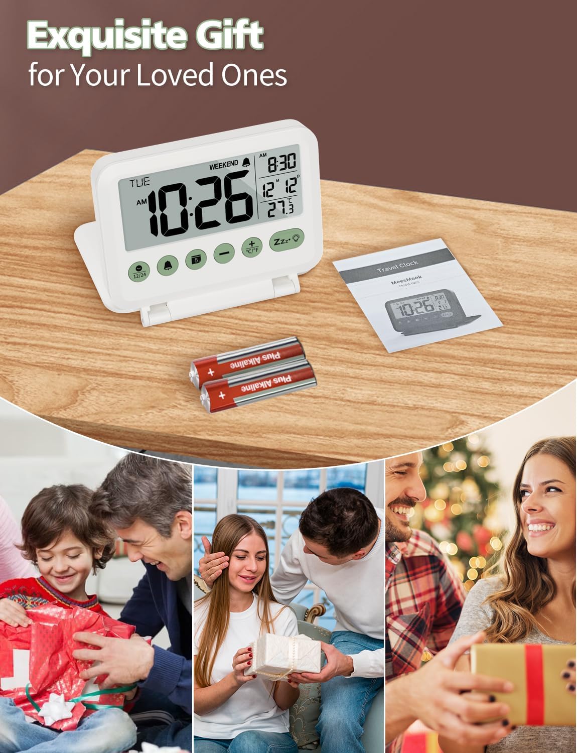Digital Travel Alarm Clock, Battery Operated Bedroom Clock