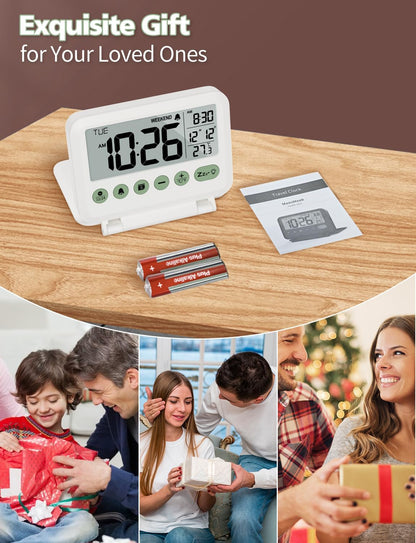 Digital Travel Alarm Clock, Battery Operated Bedroom Clock